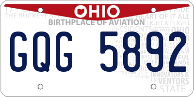 OH license plate GQG5892