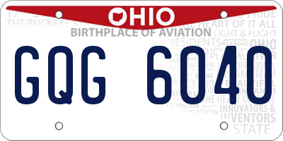 OH license plate GQG6040