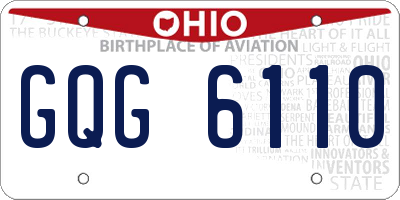 OH license plate GQG6110