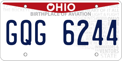 OH license plate GQG6244