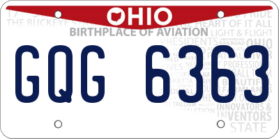 OH license plate GQG6363