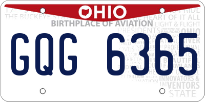 OH license plate GQG6365