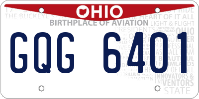 OH license plate GQG6401