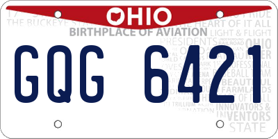 OH license plate GQG6421