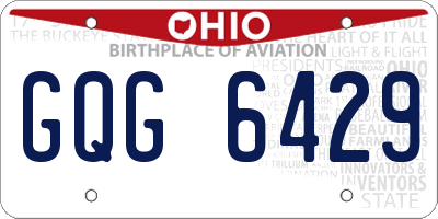 OH license plate GQG6429