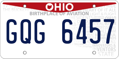 OH license plate GQG6457