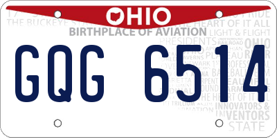 OH license plate GQG6514