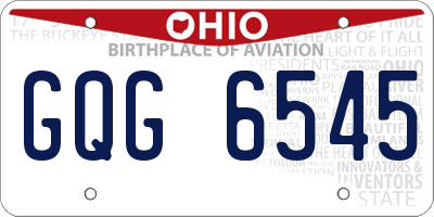 OH license plate GQG6545