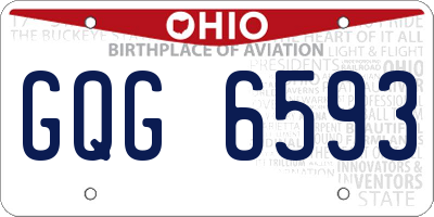 OH license plate GQG6593