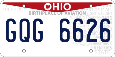 OH license plate GQG6626