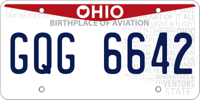 OH license plate GQG6642