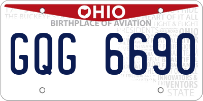 OH license plate GQG6690