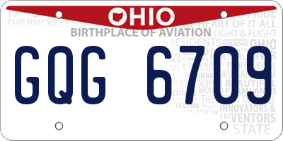 OH license plate GQG6709