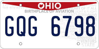 OH license plate GQG6798
