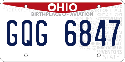 OH license plate GQG6847