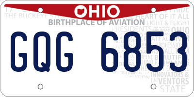 OH license plate GQG6853