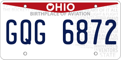 OH license plate GQG6872
