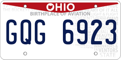 OH license plate GQG6923