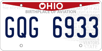 OH license plate GQG6933