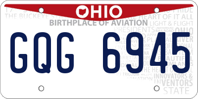 OH license plate GQG6945