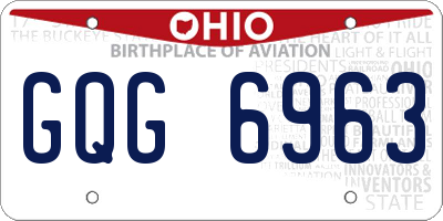 OH license plate GQG6963
