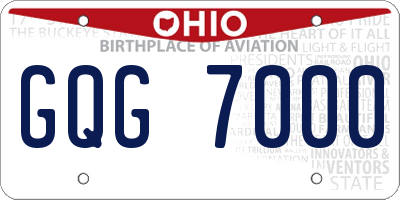 OH license plate GQG7000