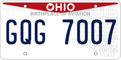 OH license plate GQG7007
