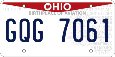 OH license plate GQG7061