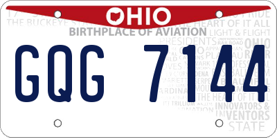 OH license plate GQG7144