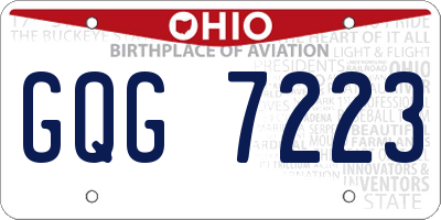 OH license plate GQG7223