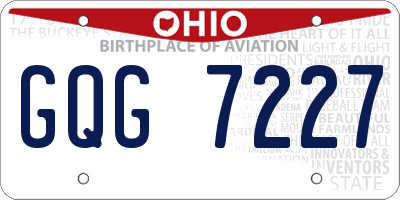 OH license plate GQG7227