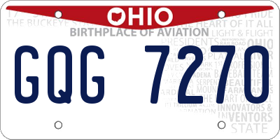 OH license plate GQG7270