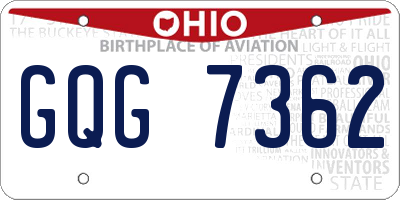 OH license plate GQG7362