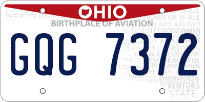OH license plate GQG7372