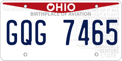 OH license plate GQG7465