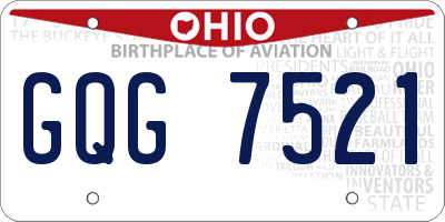 OH license plate GQG7521