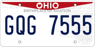 OH license plate GQG7555