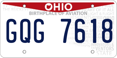 OH license plate GQG7618