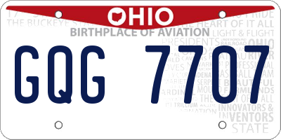 OH license plate GQG7707