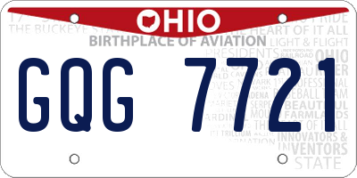 OH license plate GQG7721