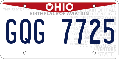 OH license plate GQG7725