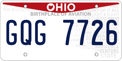 OH license plate GQG7726