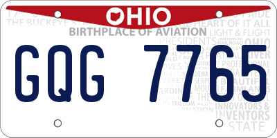 OH license plate GQG7765
