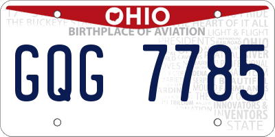 OH license plate GQG7785