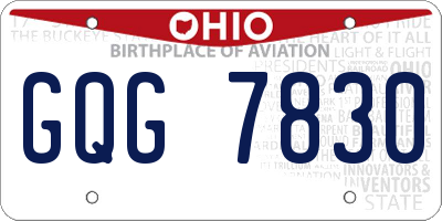 OH license plate GQG7830