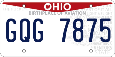 OH license plate GQG7875