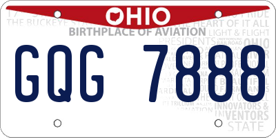 OH license plate GQG7888