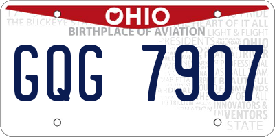 OH license plate GQG7907