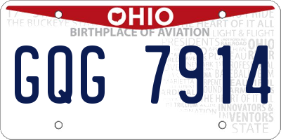 OH license plate GQG7914