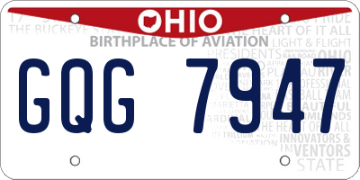 OH license plate GQG7947